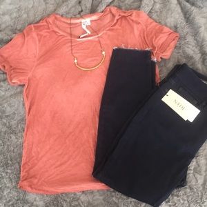 Cable & Gauge Vintage Look Rust T-Shirt Sz. M